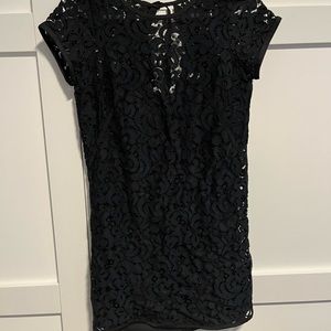 Loft lace dress - navy/black - size 0 petite